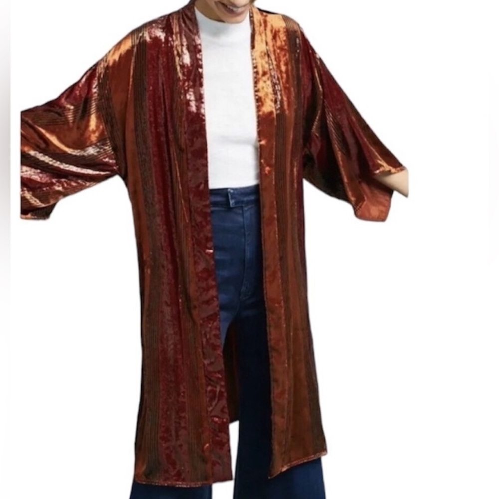 Anthropologie brushed velvet kimono XS/S